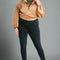 Satin Zip-up Ruched Long Sleeve Cropped Bomber Jacket